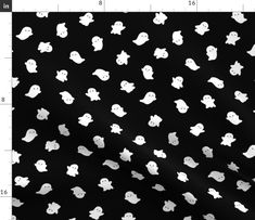 black and white ghost pattern on fabric