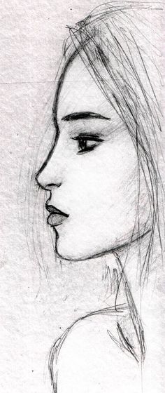 a pencil drawing of a woman's face