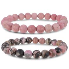 PRICES MAY VARY. 100% GENUINE STONE:High Quality Natural gemstone, good size bracelets for men and women. Our stone bracelets are threaded with strong elastic string, Durable and flexible. Rhodochrosite relates strongly to both compassion and love, it can bring comfort, reduce stress, and promote self-esteem. Rhodonite is usually associated with balance and calm. Women man beads crystal healing bracelets is natural positive energy harvester, which can help wear calm down and win good luck. Cryst Pink Natural Stones Jewelry For Friendship, Healing Beaded Bracelets With Round Beads For Valentine's Day, Pink Beaded Bracelets With Natural Stones For Friendship, Pink Natural Stones Beads As Gift, Chakra Beads Bracelet, Chakra Beads, Crystal Healing Bracelets, Chakra Bracelet, Crystal Beads Bracelet