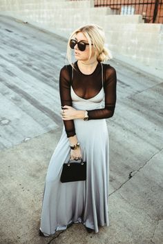 Mesh Layering Outfit, Edgy Fancy Outfit, New Age Style, Rooftop Drinks Outfit, Edgy Graduation Outfit, Boho Edgy Outfits, Mesh Top Outfit Classy, Edgy Dress Outfit, Sheer Outfit Ideas