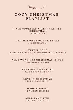 the christmas playlist is shown in black and white