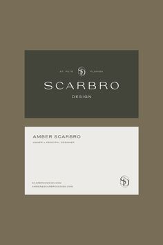 the business card for scarbro design