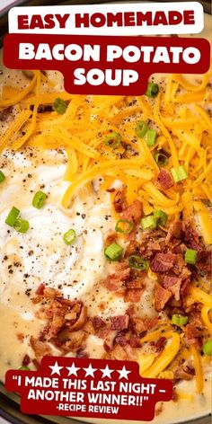 the recipe for easy homemade bacon potato soup