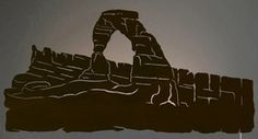 a drawing of a rock formation in the desert