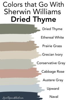 the colors that go with sherylin williams's dried thyme