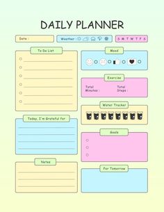 a daily planner is shown with notes and other things to do in the day or night