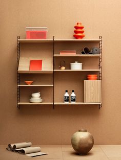 a shelf that has various items on it