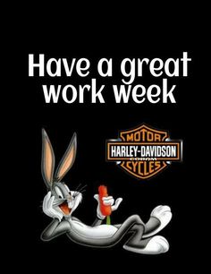 an advertisement for harley davidson cycles with the rabbit holding a carrot in it's mouth