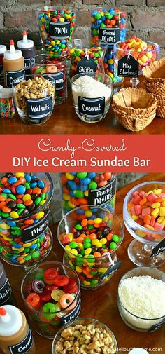 candy covered diy ice cream sundae bar