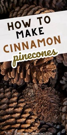 how to make cinnamon pinecones with text overlay that reads, how to make cinnamon pinecones