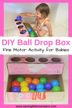 Diy Ball Drop, Activity For Babies, Perlengkapan Bayi Diy, Infant Classroom, Baby Toys Diy, Baby Learning Activities