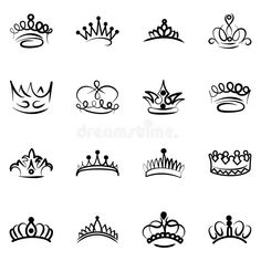 Royal Crown Drawing Vectors Pack Stock Vector - Illustration of drawing, queen: 156476350 Royal Crown Drawing, Queen Crown Drawing, 2023 Tattoo