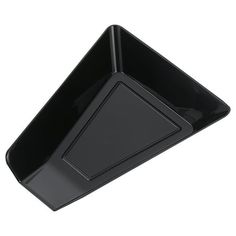 an empty black plastic container on a white background