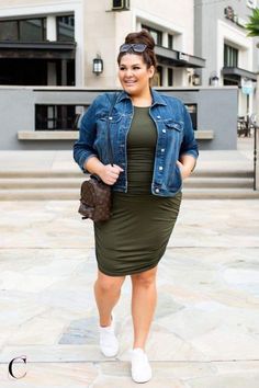 Plus Size Outfits With Sneakers, Dress And Sneakers Outfit, Dress Sneakers, Moda Plus, Curvy Girl Outfits