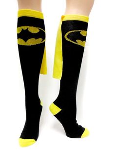 PRICES MAY VARY. Officially Licensed Knee High Sock Style Fits Women shoe size 5-10 Sport your love of DC Comics' famed superhero Batman with these stylish and comfortable knee high socks! Featuring a cape, these socks are sure to make an impression. Batman Socks, Superhero Socks, Batman Cape, Batman Outfits, Womens Knee High Socks, Superhero Batman, I Am Batman, Black Cape, Batman Logo