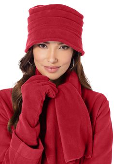 The wear-all-winter accessory in cozy and soft fleece, this is the one hat you'll reach for when the temperature drops. It's versatile and matches our fleece coats! One sizePolyMachine washImported | Women's Fleece Hat by Accessories For All in Classic Red Platinum Credit Card, Fleece Hat, Occasion Dresses Wedding, Tunic Tank Tops, Lightweight Scarf, Current Fashion Trends, Fleece Coat, Womens Fleece, Rain Wear