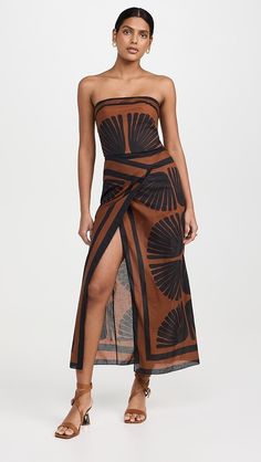 Johanna Ortiz Black Ancient Peru Ankle Dress | Shopbop Party Sets Outfit, Joanna Ortiz, Beachwear Outfits, Hula Dress, Philippine Fashion, Off Shoulder Dresses, Ankle Dress, Johanna Ortiz, Maxi Styles