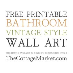 the cottage market printable bathroom vintage style wall art