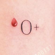 the word o is written in black ink with a drop of blood on it's side