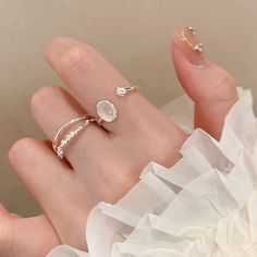 Fashion Element: Line Style: Niche Egirl Jewelry, Couple Rings Silver, Ring Settings Types, Layered Rings, Bezel Set Ring, Trendy Girl, Trendy Ring, Animal Rings, Ring Shapes