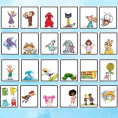 an image of children's cartoon characters and their names on the same page in this game