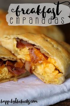 breakfast empanadas with bacon and cheese in the middle