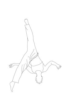 a drawing of a person doing a handstand