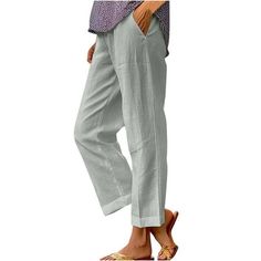 Womens Linen Pants Summer Beach Pants Elastic Waist Straight Wide Leg Pants Lounge Trousers with Pockets Welcome to our store, I wish you a happy shopping Our products are produced in our own factory with various styles We offer various discounts, and we offer a 30-day quality guarantee please rest assured to place an order If you have any questions, please feel free to contact me, it is our honor to serve you SOMEONE ASKED Q: Is the quality of the clothes as described? A: Yes, if the product yo Elastic Waistband Ankle-length Pants For Beach, Ankle-length Linen Wide Leg Pants With Elastic Waistband, Ankle-length Linen Capris With Elastic Waistband, Wide-leg Linen Capris With Elastic Waistband, Stretch Linen Full-length Bottoms, Khaki Pants Women, Linen Drawstring Pants, Summer Pants Women, Casual Linen Pants