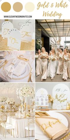 gold and white wedding color scheme