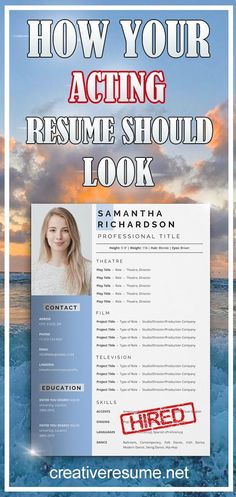 acting resume, actor resume, theatre resume, actress resume, acting resume template, actor resume template, theatre resume template, actress resume template Acting Career, Letter Template, Educational Projects, Cover Letter Template