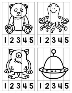 the worksheet for numbers 1 to 10 with pictures of animals and objects on them