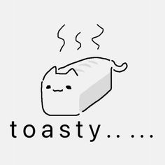 Cat Bread Drawing, Toast Doodle, Bread Pfp, Cat Toast, Bread Cat, Cat Bread, Cat Drawings, Bread Toast