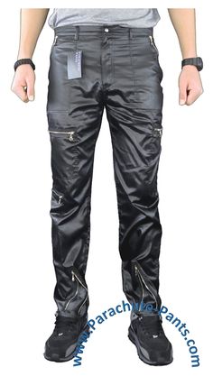 Countdown Black Shiny Nylon Parachute Pants with Steel Zippers Parachute Pants 80s, Break Dancing, Back To The 80s, Back To The 80's, Shiny Pants, Zipper Pants, Vintage Boys, Body Heat, 80s Fashion