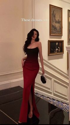 Ombre Burgundy, Dresses Birthday, Chique Outfit, Red Dresses Classy, Birthday Outfits, Long Prom Dresses, فستان سهرة