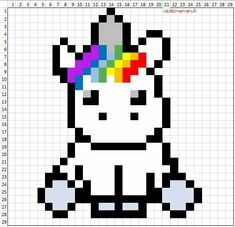 an image of a pixellated cow with a rainbow on it's head, in the middle of a graphing sheet