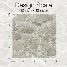 a stone wall with the measurements for each tile piece in it's own size