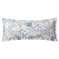 Oceania Lumbar Pillow Blue Pillow Beachy Lumbar Pillows, Gauze Quilt, Chinoiserie Lumbar Pillow, Coral Reef Pillow, Coastql Blue Pillows, Coral Pillows, Coastal Elegance, Coral Print, Decorative Lumbar Pillows