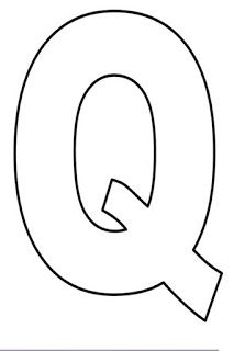 the letter q is shown in black and white