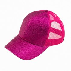 Stay stylish and comfortable in this special CC Glitter Women's, Teen and Girls Ponytail Ball Cap Hat! Featuring a glitter pattern, a ponytail opening, a hidden adjustable hook and loop strap, and a mesh back, this six-panel cap offers fashionable design and the authentic CC brand quality you trust. With an adjustable fit, this cap offers two sizes. The 60% cotton & 40% polyester construction, this cap has Truly Contagious support and an irresistible sparkle you'll love! Check sizing so you can Cheap Fun Pink Baseball Cap, Playful Cheap Pink Baseball Cap, Pink Adjustable Baseball Cap, Pink Mesh Baseball Cap, Pink Mesh Snapback Baseball Cap, Ponytail Baseball Cap, Glitter Pattern, Cap Hats, Hook And Loop