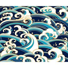 an abstract blue and white background with waves in the ocean stock photo - 138798