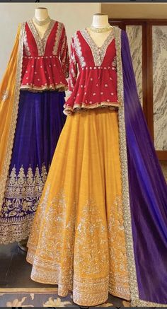 Ikkath Lehangas For Women, Godbharai Dress Indian, 2024 Lehenga Trends, Godbharai Look, Godbharai Dress, Contrast Lehenga Color Combos, Chaniya Choli Designs Weddings Latest, Designer Bridal Lehenga Choli