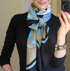 There is nothing better or more luxurious in the scarf category than a Hermès silk scarf. This accessory (at least one) is a must have in the professional woman's wardrobe. Their scarves have beautiful designs and can add color to a basic suit or dress that says power and authority in a quiet way. Wearing A Scarf, Scarf Trends, Chic Scarves