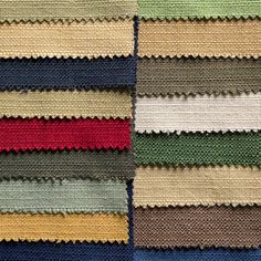 many different colors of fabric are arranged together