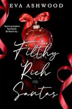 a book cover with red ribbon and a christmas ornament