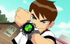 an animated image of a man holding a watch