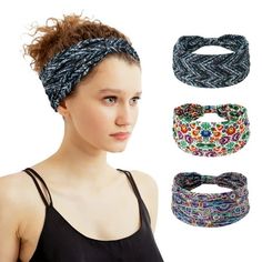 The circumference of the headband is 20" (50.8cm) and it will comfortably stretch to around 22-23" (55.9 - 58.4cm) Depth of each band at its widest part is 11" (28cm). Wear it as an Extra Wide style or Turban Style! Hight Stretchy ,Sweat Wicking , Washable - Workout headbands easily absorbs sweat from forehead, keep head cooler and drier. Boho headbands for women can be washed without any worries of shrinking or losing color. Non Slip No Headache Hair bands - Keeping your hair out of your face s Workout Headbands, Boho Headbands, Lazy Day Hairstyles, Headbands For Short Hair, Workout Headband, Turban Style, Cute Headbands, Boho Headband, Wide Headband