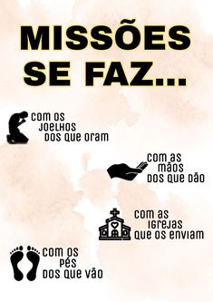 a poster with the words missoes se faz in spanish and an image of a house