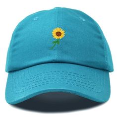 The sunflower is a happy flower, a symbol of adoration, loyalty and longevity. Derived from the namesake of the sun itself, this is the perfect hat for someone who brings joy to the day, adding a bit of shine to the bright side of life. Express yourselves with our 100% cotton cap in a great style that lasts over time. With our soft padded sweat band, this hat fits very well without aggravating the skin. Features Adjustable Size Buckle Strap, Soft inner sweat band lining. Size is Adjustable for A Sunflower Hat, Sweat Band, Hat Fits, Flower Hat, Happy Flowers, Flower Hats, Daisy Flower, New Beginnings, Cloth Bags