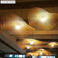 some lights that are hanging from the ceiling