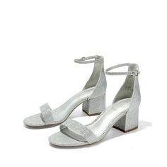 Burudani Women's Fashion Low Heel Ankle Strap Pump Sandals Open Toe Party Dress Shoes LOW-CHUNK BLACK/NUBUCK Size 111. A low block heel makes this shoe an easy choice for any occasion. Size: 7.5.  Color: Silver.  Gender: female.  Age Group: adult. Wedding Dress Sandals, Silver Glitter Shoes, Shoes Silver, Chunky Heel Pumps, Glitter Shoes, Chunky Heels Sandals, Ankle Strap Pumps, Strap Pumps, Silver Shoes